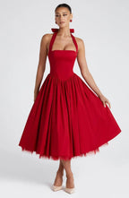 TESSA | Vintage-inspiriertes Halter Midi Kleid