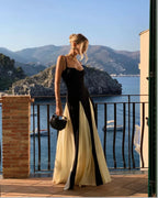 TAMEA | Maxikleid mit Kontrasteinsätzen