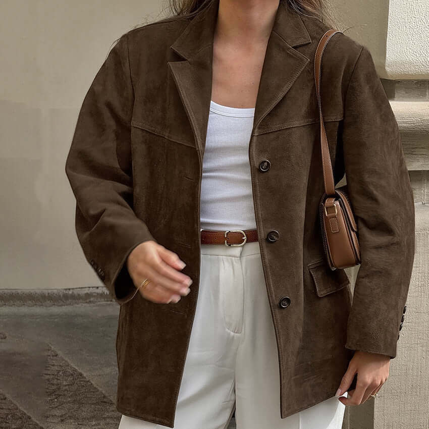 NADIA | Schicker Wildleder-Statement-Mantel