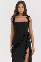 LEYLA | Rüschen-Maxikleid