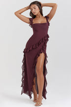 LEYLA | Rüschen-Maxikleid