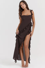 LEYLA | Rüschen-Maxikleid