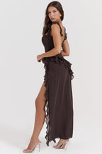 LEYLA | Rüschen-Maxikleid