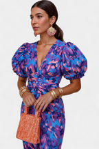 DENISE | Midi-Kleid mit Puffärmeln