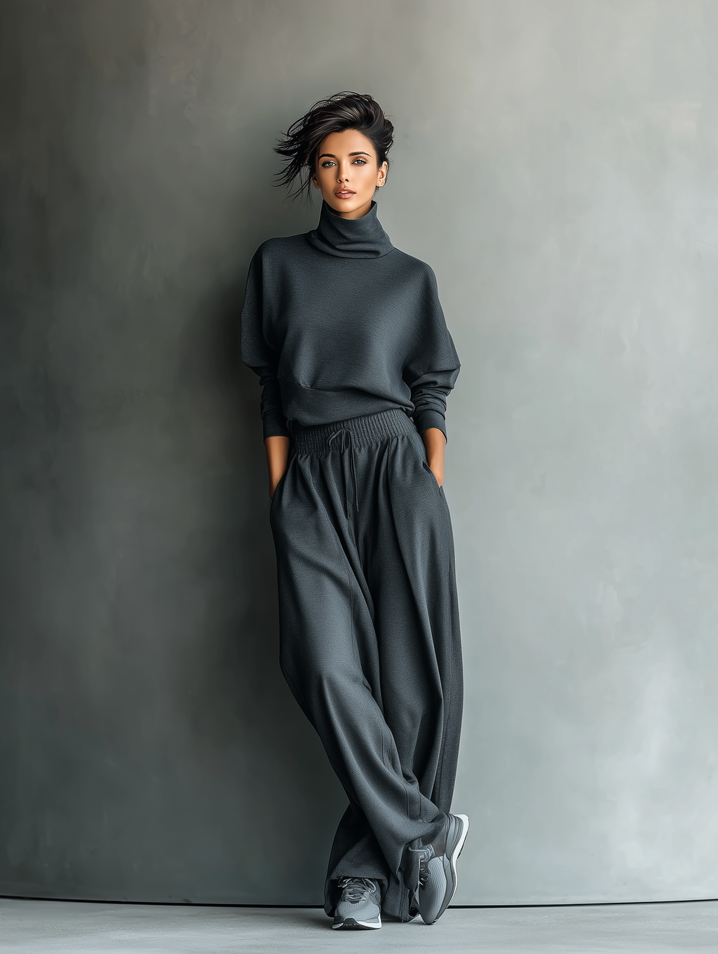 Emma | Strick Set Stehkragen Weite Hose
