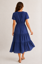 SINJA | Maxikleid mit Smokbund und Stufenrock