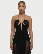 BELA | Maxikleid mit Kettenträgern und Cut-out