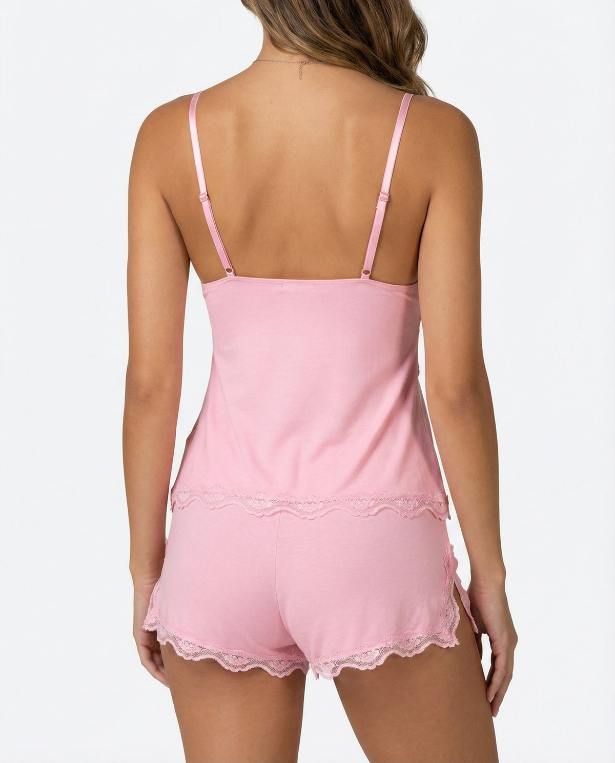 KRISTEN | Pyjama-Set mit Spitzenbesatz