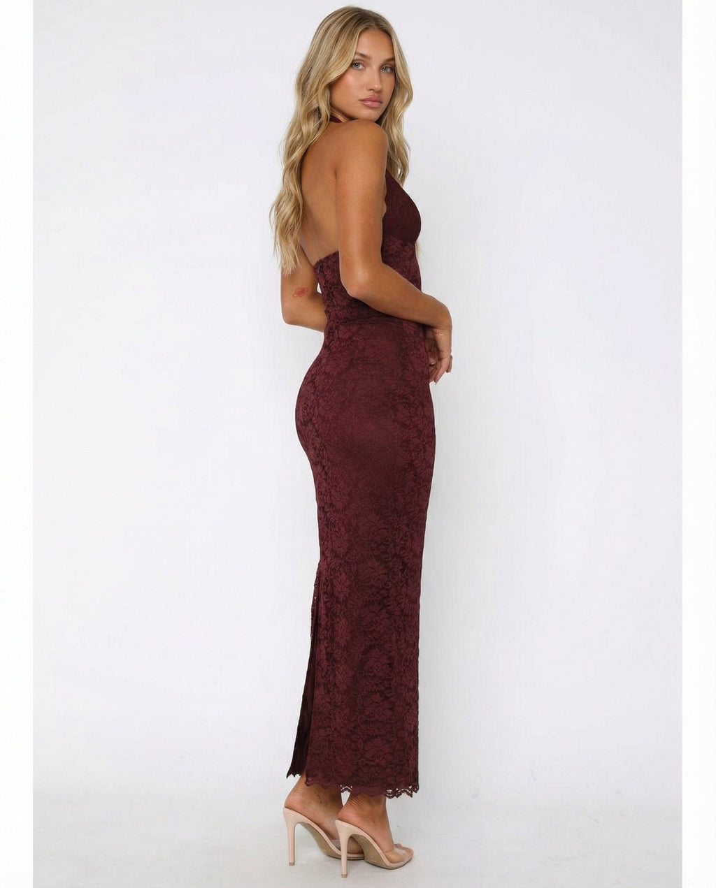 AIRA | Figurbetontes Spitzen-Maxikleid