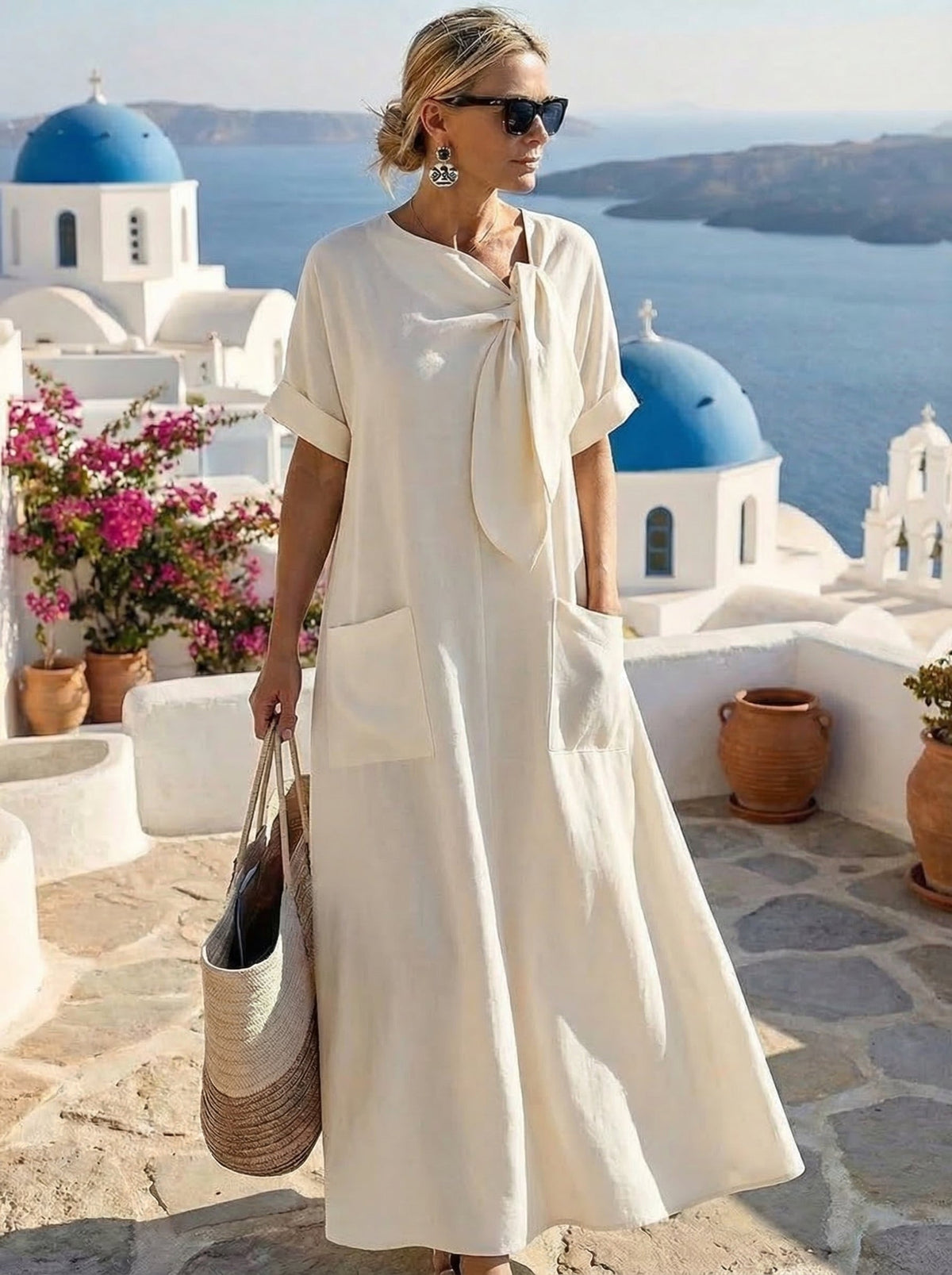 Fleur™ Elegantes Kleid mit Taschen