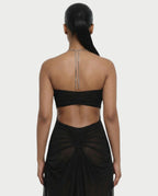 BELA | Maxikleid mit Kettenträgern und Cut-out