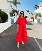 PHOEBE | Midi-Kleid mit Voluminösen Ärmeln