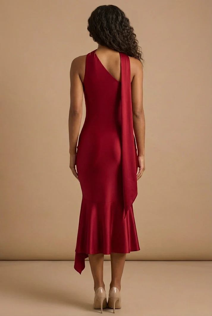 AIMEE | One-Shoulder-Midikleid