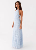 SANDRA | Chic Maxikleid mit Halterneck-Ausschnitt