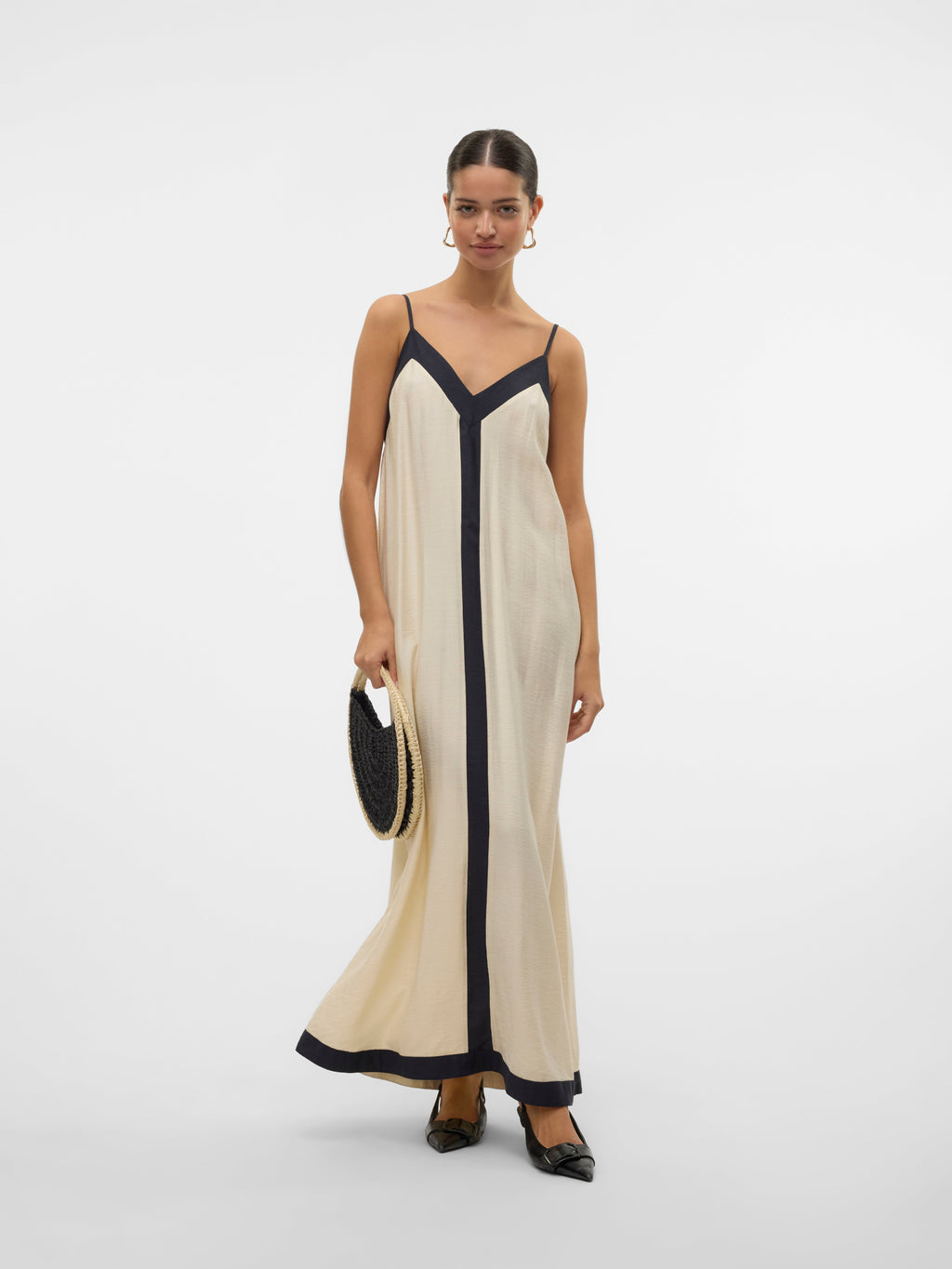 EMILY | Maxikleid mit Kontrastdetails