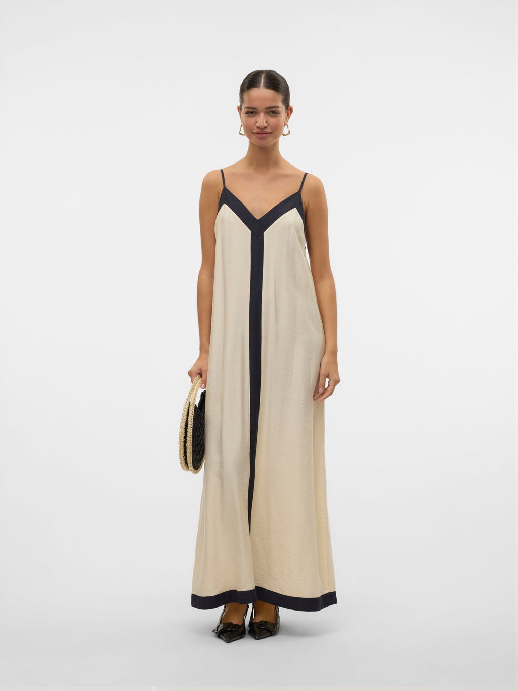 EMILY | Maxikleid mit Kontrastdetails