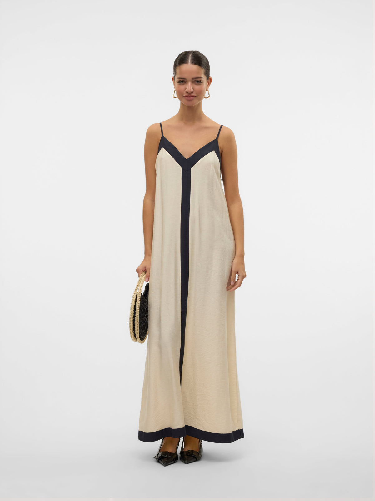 EMILY | Maxikleid mit Kontrastdetails