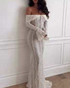 ALESSANDRA | Ausdrucksstarkes Maxikleid aus Spitze