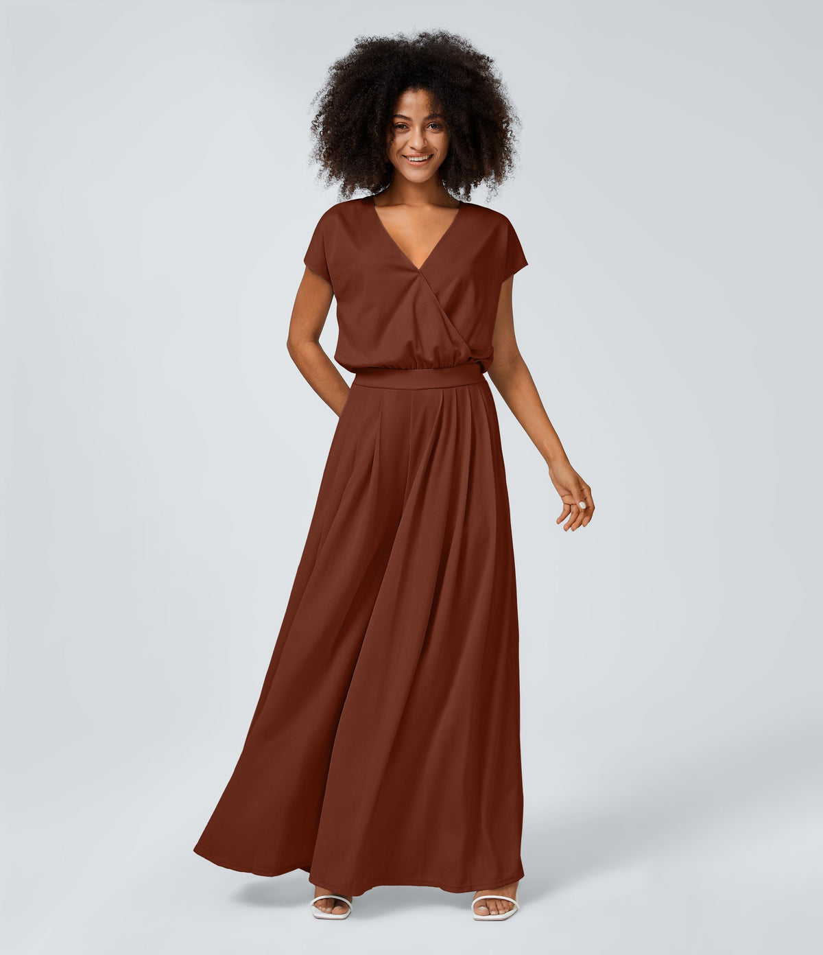 MILENA | Wickel-Jumpsuit mit V-Ausschnitt
