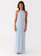 SANDRA | Chic Maxikleid mit Halterneck-Ausschnitt