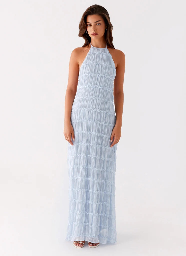 SANDRA | Chic Maxikleid mit Halterneck-Ausschnitt