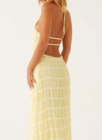 SANDRA | Chic Maxikleid mit Halterneck-Ausschnitt