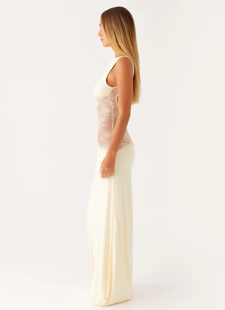 SELENA | Feminines Maxikleid mit Zarter Spitze