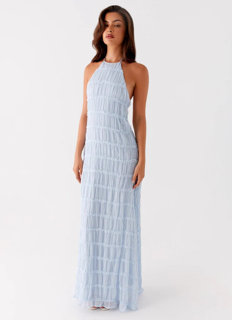 SANDRA | Chic Maxikleid mit Halterneck-Ausschnitt