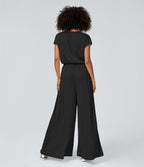 MILENA | Wickel-Jumpsuit mit V-Ausschnitt