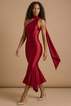 AIMEE | One-Shoulder-Midikleid
