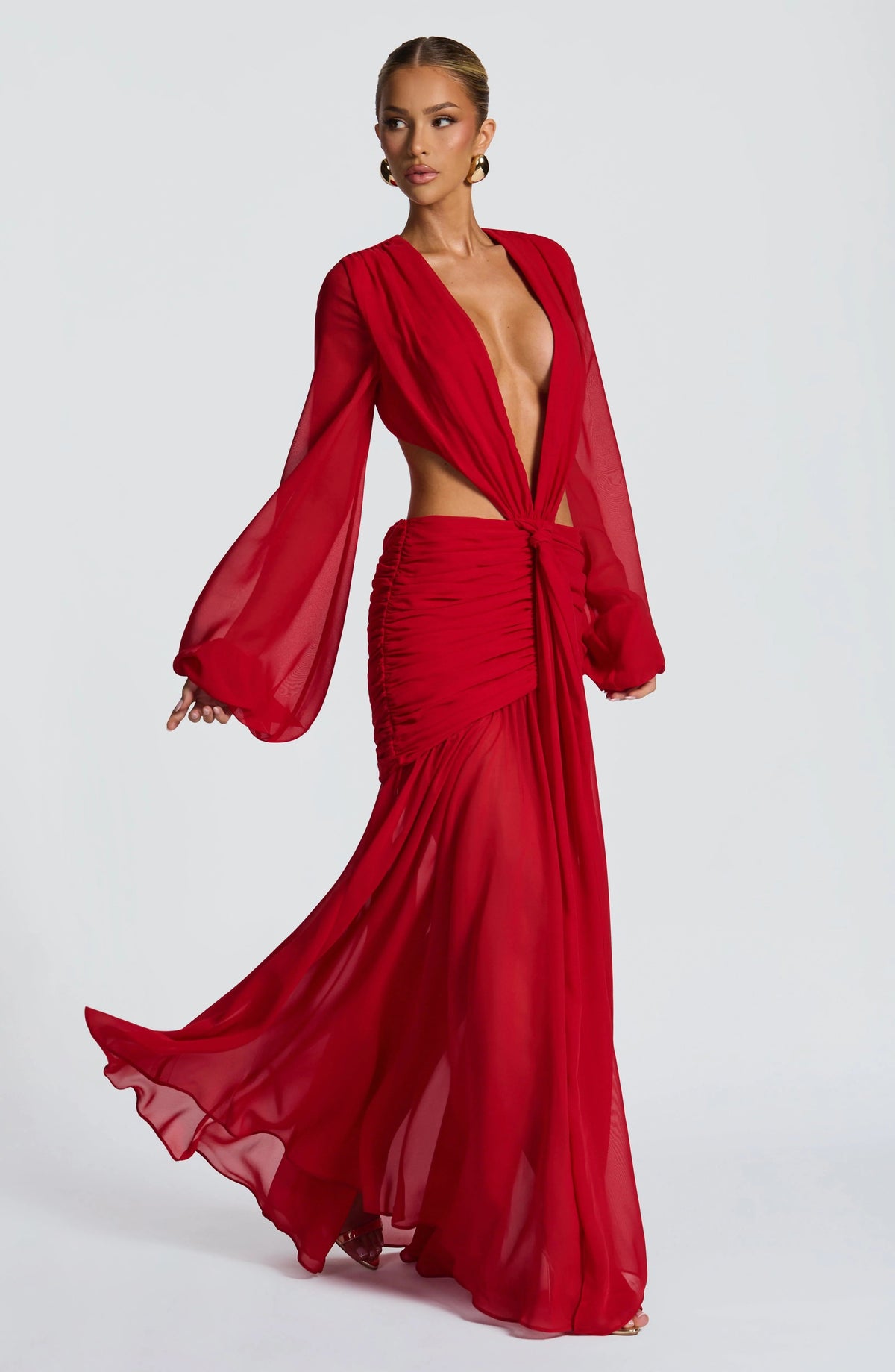 IMKE | Maxikleid mit Tiefem Ausschnitt und Cut-outs