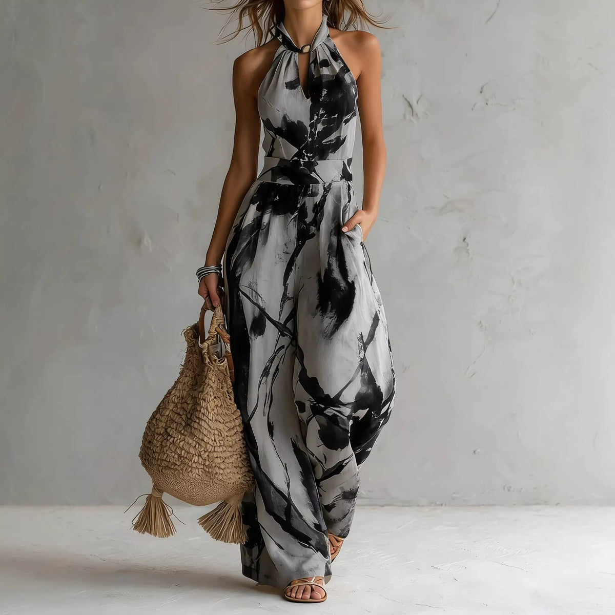 FENNA | Jumpsuit mit weitem Bein und Taschen