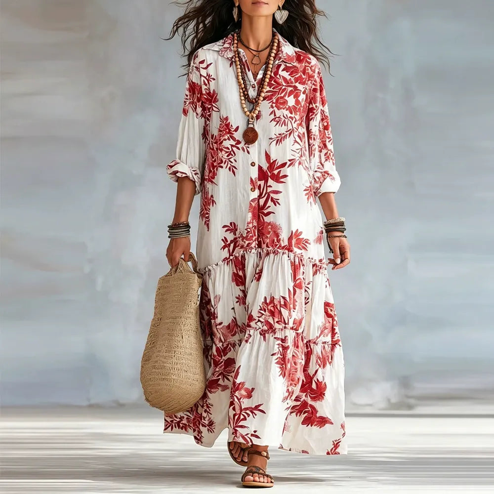 LIOBA | Boho-Maxikleid mit Blumenmuster