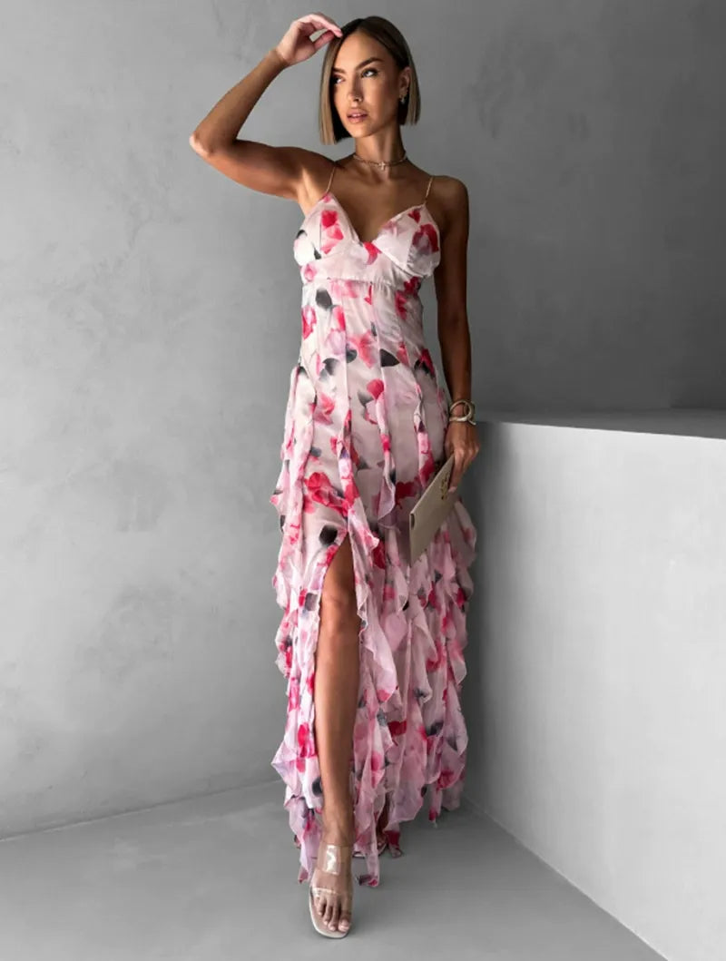 JAZZ | Anmutiges Maxikleid mit Volantsaum