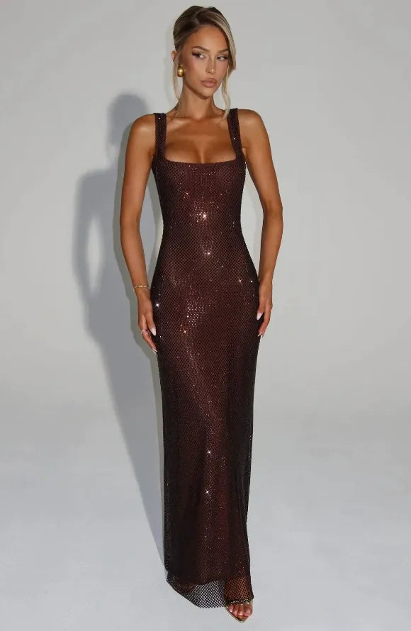 ISABELLA | Glamouröses Maxikleid mit Funkelndem Finish