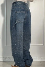 TIRZA | Glamouröse Wide-Leg Jeans mit Strassdetails