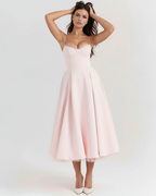 SELENE | Anmutiges Midikleid mit Feinen Trägern