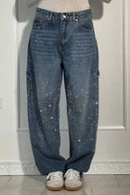TIRZA | Glamouröse Wide-Leg Jeans mit Strassdetails