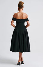 ELENA | Stilvolles Off-Shoulder Midi Kleid