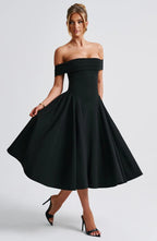 ELENA | Stilvolles Off-Shoulder Midi Kleid