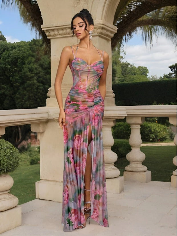 FIONA | Elegantes Corset Maxi Kleid mit Schlitz