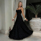 SOFIA Spitzen Maxi Kleid - Schwarz