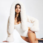 RIEL | Zeitlose Wolljacke mit Kapuze und Pelzkragen