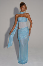 KLARA | Maxikleid mit Pailletten und Cut-Out