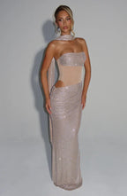 KLARA | Maxikleid mit Pailletten und Cut-Out