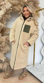 NORA | Langer Steppmantel mit Teddyfutter