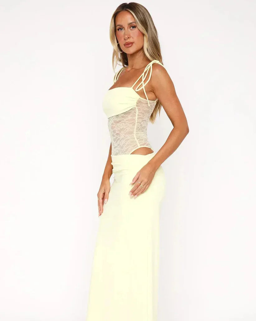 NADIA | Verführerisches Maxikleid mit Zarter Spitze