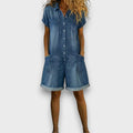 TAYLOR | Vintage-Latzhose in kurzer Denim-Optik