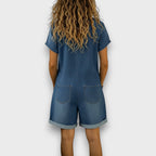 TAYLOR | Vintage-Latzhose in kurzer Denim-Optik