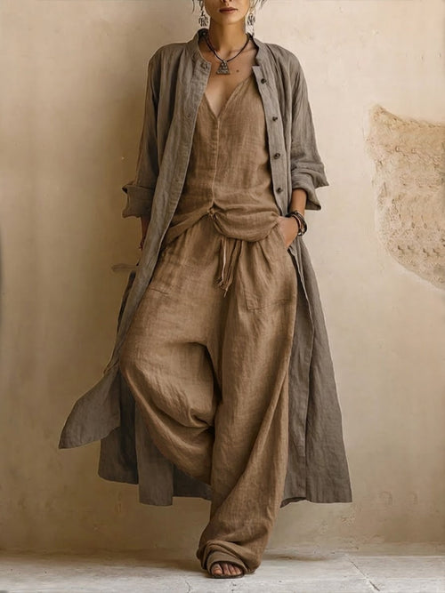 BONI | Boho-Set in Leinenoptik (3-teilig)
